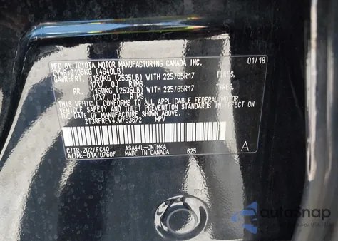 2018 Toyota Rav4 Xle from USA, damaged, VIN 2T3RFREV4JW753672